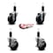 Service Caster 3.5'' Soft Rubber Wheel Swivel 1-1/4'' Expanding Stem Caster Set 2 Brakes, 4PK SCC-EX20S3514-SRS-2-TLB-2-114 - alternate 2